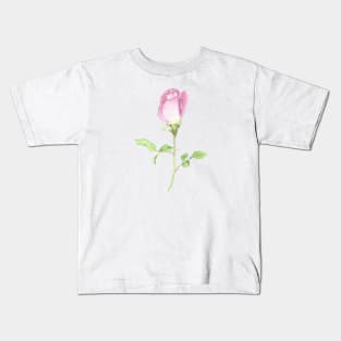 Pink rose, watercolor painting Kids T-Shirt